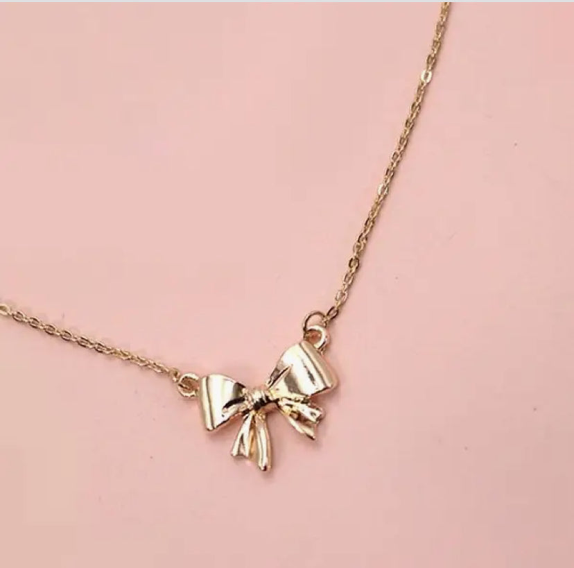 Mini Bow Ribbon Necklace