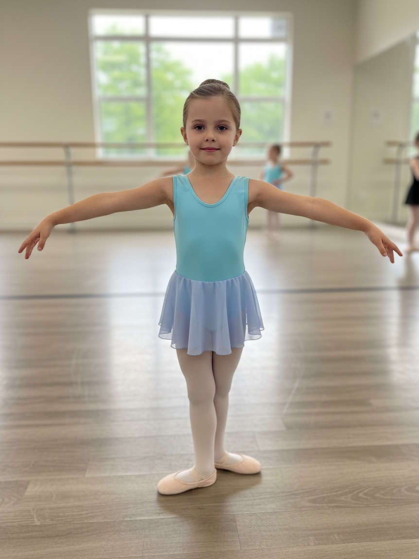 Girls Cotton Ballet Chiffon Dress